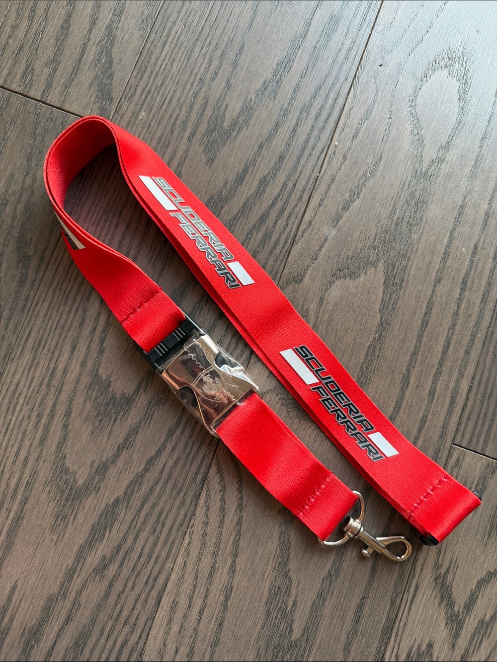 Scuderia Ferrari Red Branded Lanyard with Metal Clip